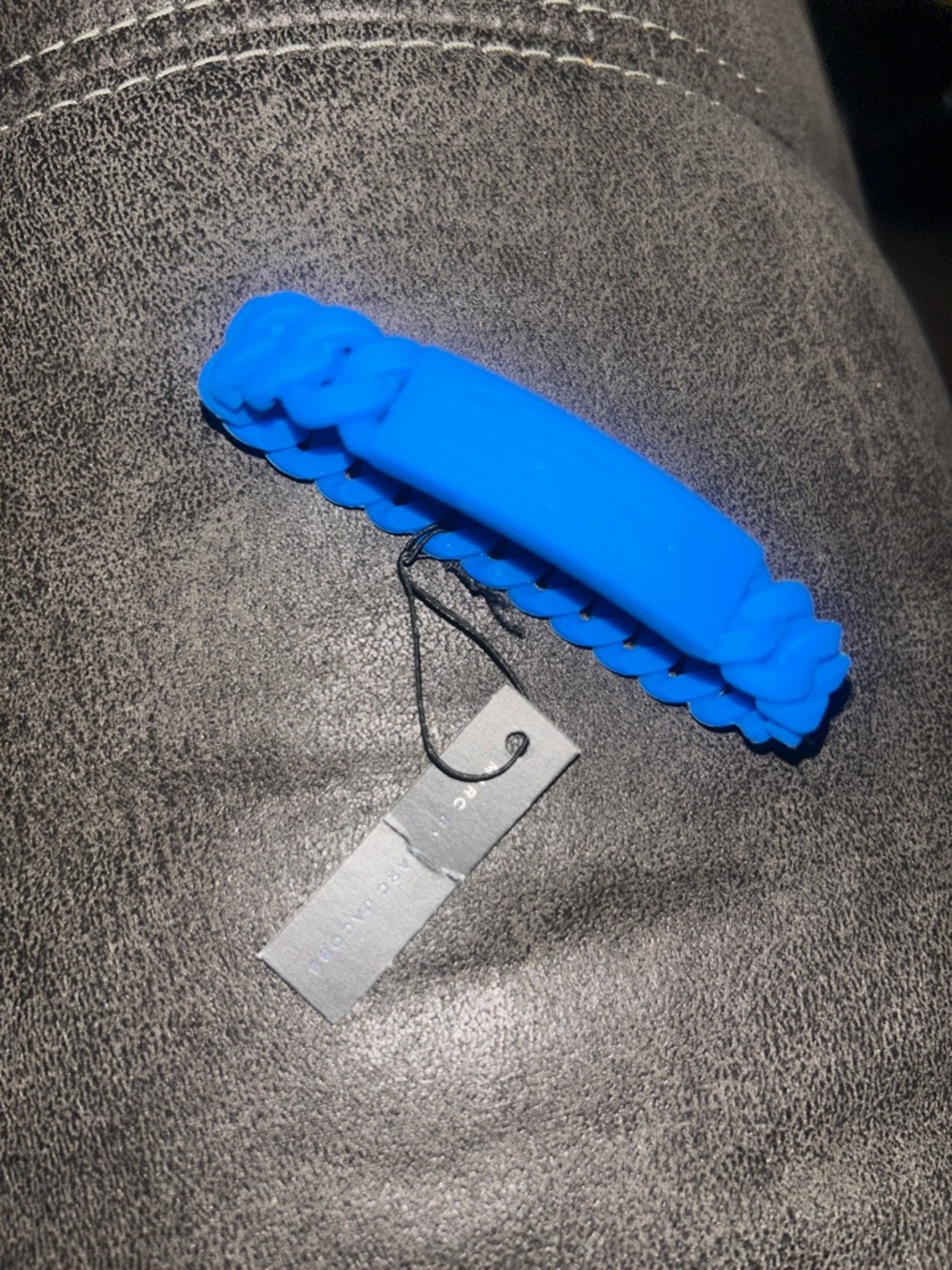 Marc Jacobs Bright Blue Silicone Braided Bracelet